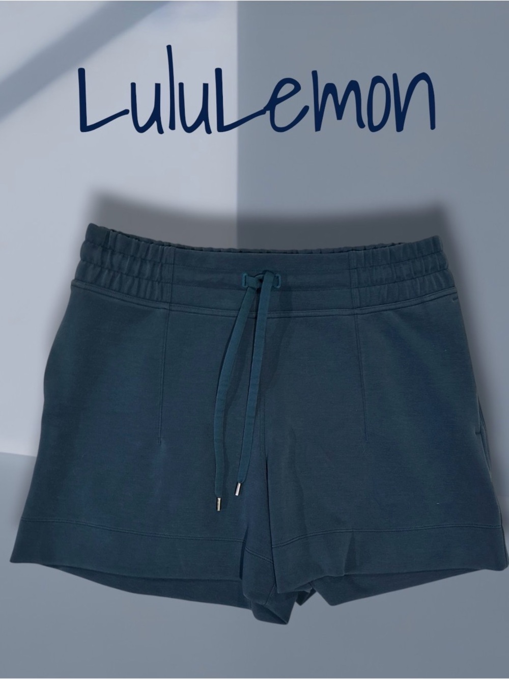 Lululemon High Rise Lounge Sweat Shorts Dark Blue Size 12 4" Inseam